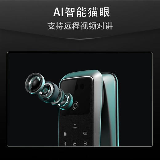 德施曼智能门锁指纹锁密码锁电子锁3D人脸识别猫眼大屏Q50FMax 幻夜黑（年度旗舰新款） 商品图4