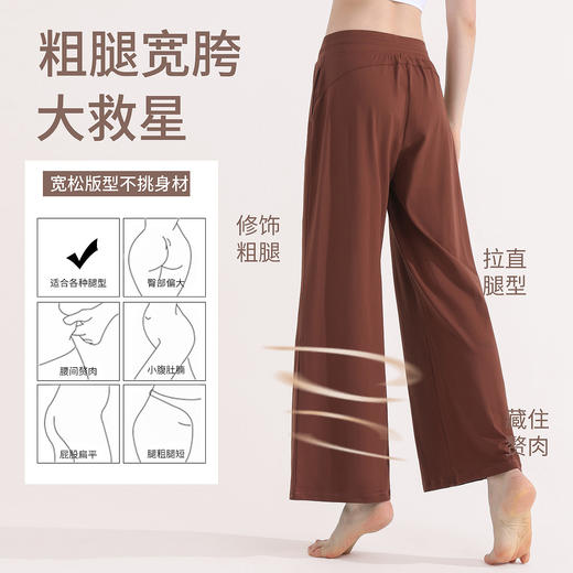 【新品上市】垂坠感高弹阔腿裤lulu瑜伽裤宽松速干运动裤裸感健身裤女夏季YH 000 YDK05 商品图4