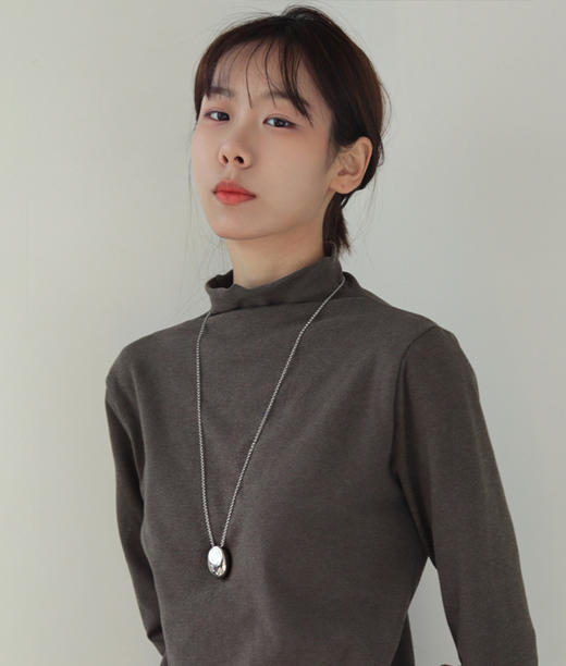 搭配利器丨长款金色水滴椭圆吊坠项链欧美复古金属小众简约长项链女 商品图3