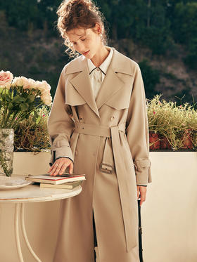 OLrain欧芮儿法式卡其色风衣外套女秋冬2022年新款宽松英伦风大衣