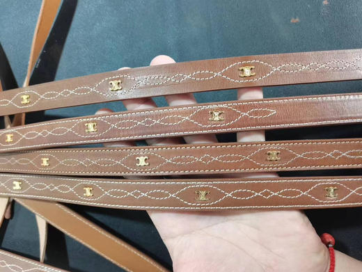 WESTERN小号CELINE刺绣复古牛皮革腰带 商品图8