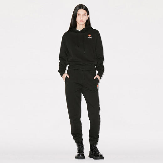 【二】KENZO 高田贤三 女士 “BOKE FLOWER” 刺绣徽章棉质休闲运动裤 黑色 FD52 PA711 4MF 99J 商品图3