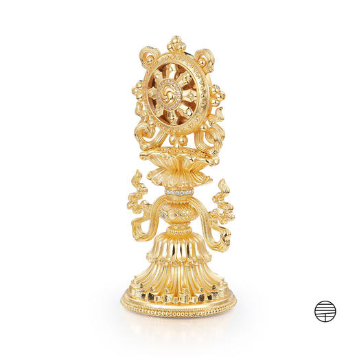 万物三千 纯铜鎏金镶嵌宝石八吉祥摆件 商品图6