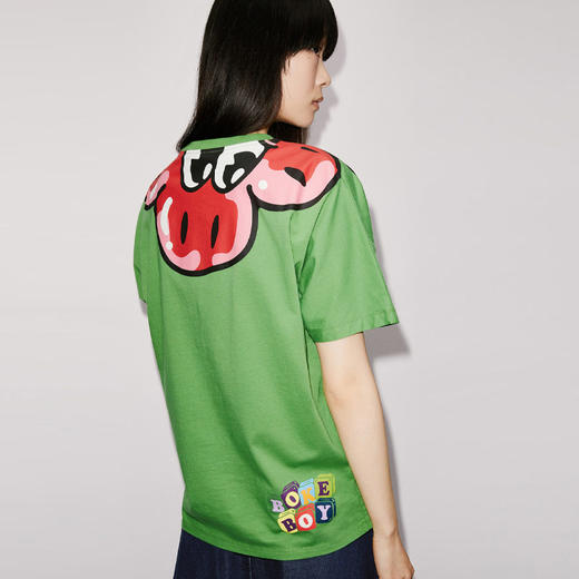 KENZO 高田贤三 女士棉质博克花卉徽标印花圆领短袖T恤 绿色 FD52 TS022 4SG 57 商品图3