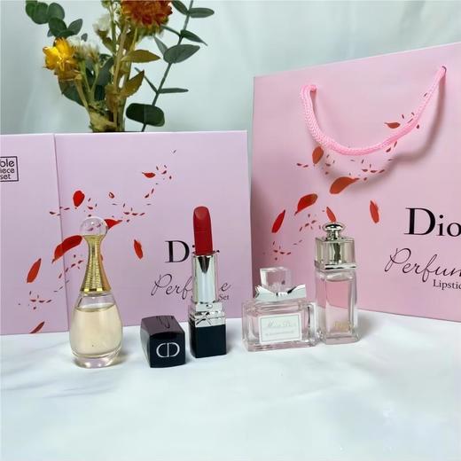 [小滋心选]【活动价￥119】Dior迪奥Q版口红香水四件套 999口红小样1.5g+真我浓香5ml+花漾甜心5ml+粉魅5ml 商品图3