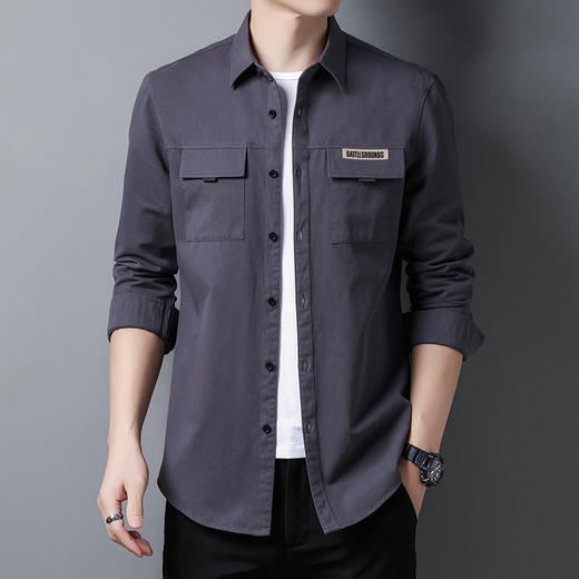 NBXY-春秋季男式中青年工装衬衣 休闲外穿宽松上衣 商品图1