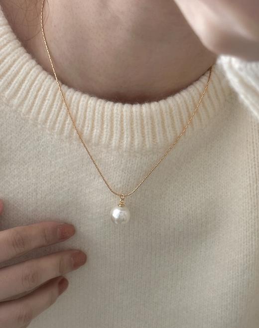 搭配利器丨异彩强光 珍珠灰白色单颗吊坠项链 商品图1