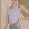 【新品上市】提花抽绳无袖罩衫运动背心女短款瑜珈服跑步健身上衣夏MXF 000  99090 商品缩略图2