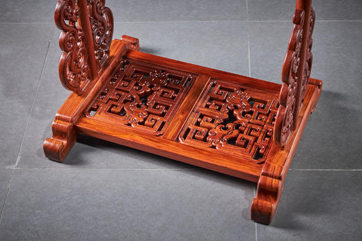 红桥红  家具严选  缅甸花梨（大果紫檀）【89清式螭龙 衣帽架】 商品图5