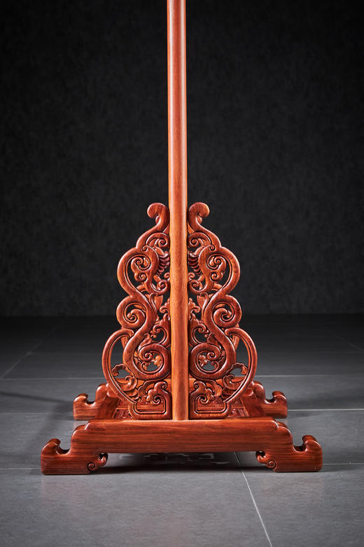 红桥红  家具严选  缅甸花梨（大果紫檀）【89清式螭龙 衣帽架】 商品图7