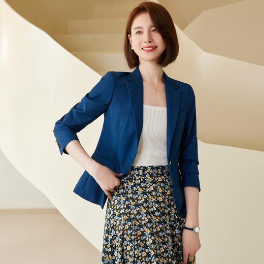 罗蒙春秋款女士小西装外套修身显瘦商务通勤休闲百搭单西服上衣外套女 商品图7