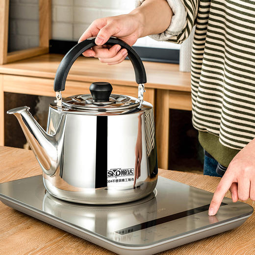 顺达（SND） 304不锈钢水壶烧水壶加厚直身琴音水壶 燃气电磁炉通用 商品图0
