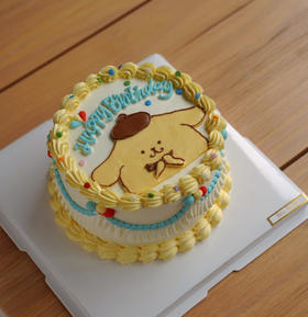 布丁狗手绘蛋糕