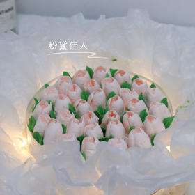 粉黛佳人-ins女生爆款粉色系花束蛋糕