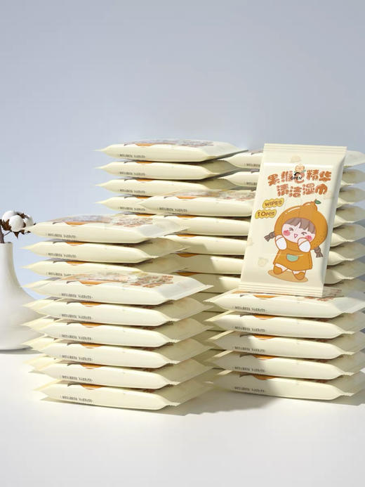 12包 简禾便携湿巾10片迷你婴儿手口清洁湿巾二次元学生卫生湿巾 商品图1