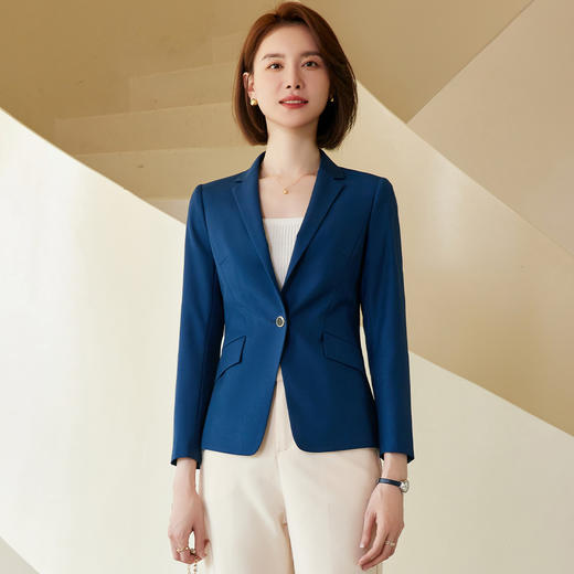 罗蒙春秋款小西装外套女士商务通勤休闲百搭修身显瘦一粒扣单西服上衣 商品图2