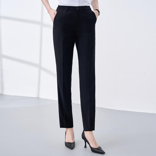 【松紧腰 舒适贴合】罗蒙四季款女式西裤商务通勤职业工装直筒修身长裤 商品图4