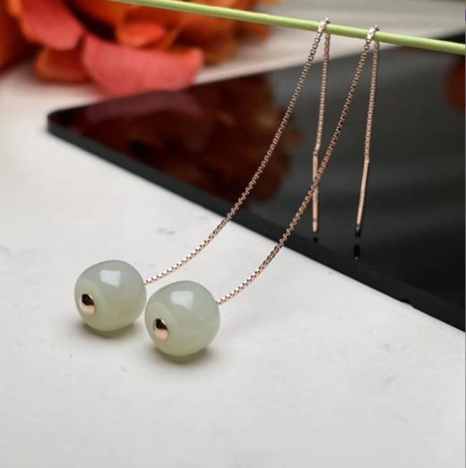 和田玉耳坠-老型珠耳线 商品图0