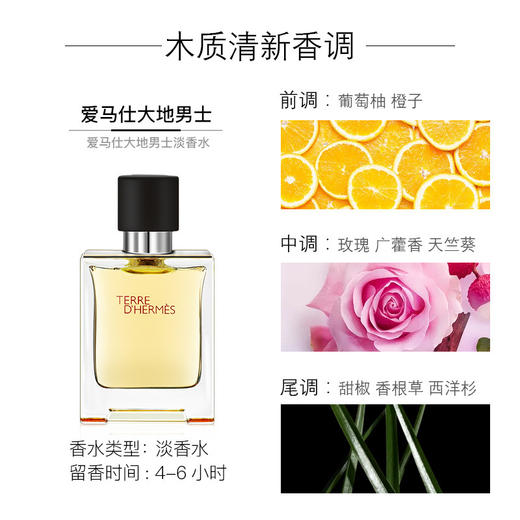 【保税仓】Hermes/爱马仕大地男士木质淡香氛EDT50ml/瓶 商品图3