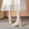 ZHR一字带凉鞋女2023夏季女鞋粗跟凉鞋简约时装凉鞋女配裙子通勤 商品缩略图4
