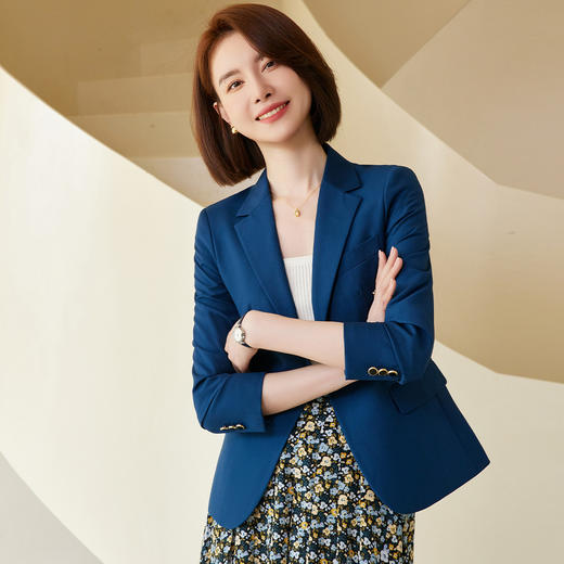 罗蒙春秋款女士小西装外套修身显瘦商务通勤休闲百搭单西服上衣外套女 商品图8