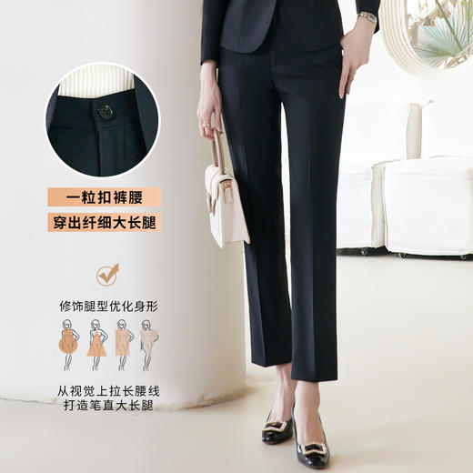 【上衣+裤子】罗蒙春秋女士西服套装修身显瘦商务通勤西服两件套 商品图8
