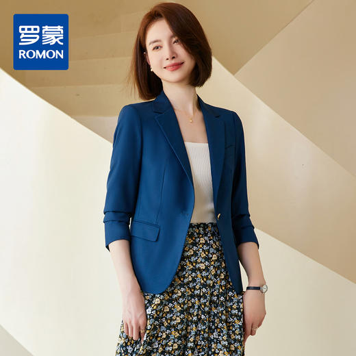 罗蒙春秋款女士小西装外套修身显瘦商务通勤休闲百搭单西服上衣外套女 商品图3