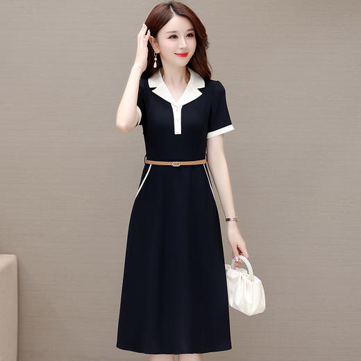 时尚中长款高腰，有口袋打底A字裙QYM-63026 商品图0