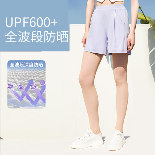 Supield素湃全波段防晒短裤女防蚊虫运动休闲防紫外线三分裤凉感 商品图1