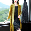 KQL-E37M2615 2023新款春夏时尚百搭长款提花网纱长款外披防晒衣大码空调衫 商品缩略图2