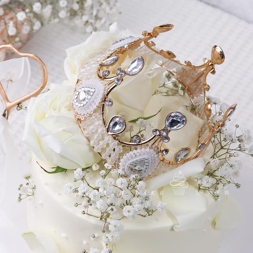 满天星白玫瑰皇冠女士蛋糕 商品图2