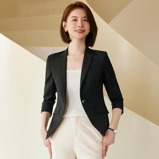 罗蒙春秋款小西装外套女士商务通勤休闲百搭修身显瘦一粒扣单西服上衣 商品图9