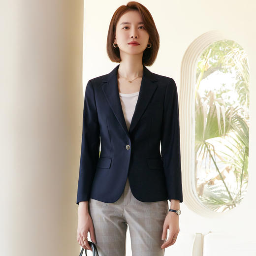 罗蒙春秋款女士小西装外套修身显瘦商务通勤休闲百搭单西服上衣外套女 商品图1