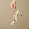 优雅百搭，鱼嘴真皮镂空蝴蝶结高跟凉鞋QS-23031 商品缩略图0