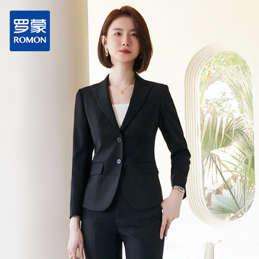 【上衣+裤子】罗蒙春秋女士西服套装修身显瘦商务通勤西服两件套 商品图0