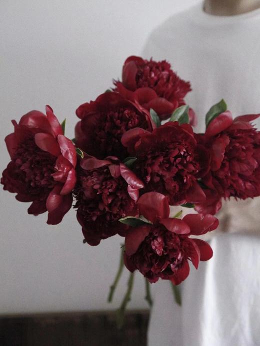 【预售！4.20起陆续发货】红色魅力芍药【当你觉得余味苦涩，请你相信，终有回甘】 复古暗红丝绒质感芍药 2束包邮 顺丰空运直发 商品图6