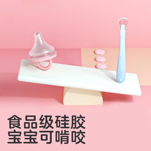 可优比婴儿勺子宝宝硅胶软勺新生儿学吃饭训练辅食勺儿童喂水碗勺 商品图4