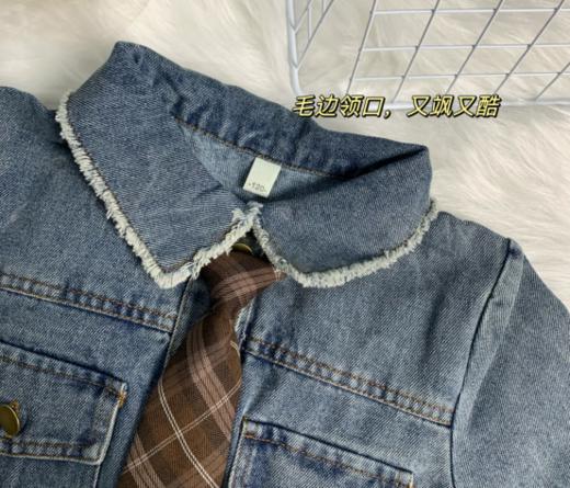甜酷风毛边外套牛仔裙套装！！春夏穿搭必不能少的基础款牛仔套装登场❗短款的牛仔外套搭配上毛边牛仔短裙，甜酷风十足~ 商品图13