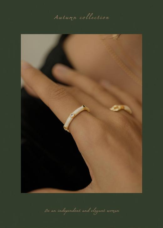 Oflye潮流饰品 彩色锆石包镶个性滴油复古戒指女彩虹粉钻小众感素圈开口戒指 商品图3