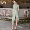IWY/夏季新款绿色连衣裙女高端设计感西装领修身显瘦显白轻薄透气Q862-G 商品缩略图4