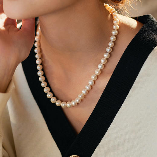 Manreya玛芮雅锦绣爱迪生超大珍珠耳钉+锦绣项链套装小众原创轻奢 商品图2