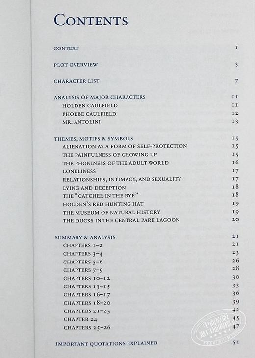 【中商原版】Sparknotes 文学指南:麦田里的守望者 The Catcher in the Rye Literature Guide 英文原版 J D Salinger 商品图4