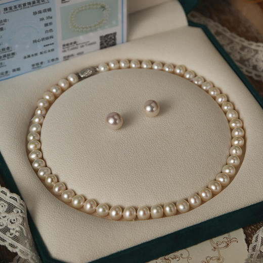 Manreya玛芮雅锦绣爱迪生超大珍珠耳钉+锦绣项链套装小众原创轻奢 商品图5