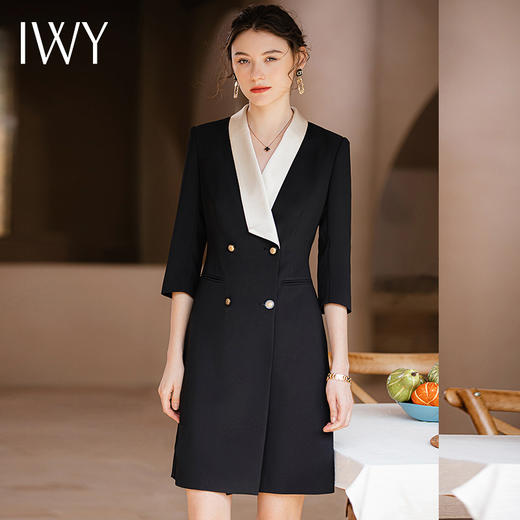 IWY/高端职业七分袖西装连衣裙女春夏时尚气质女神职场商务OL工作服Q901 商品图0