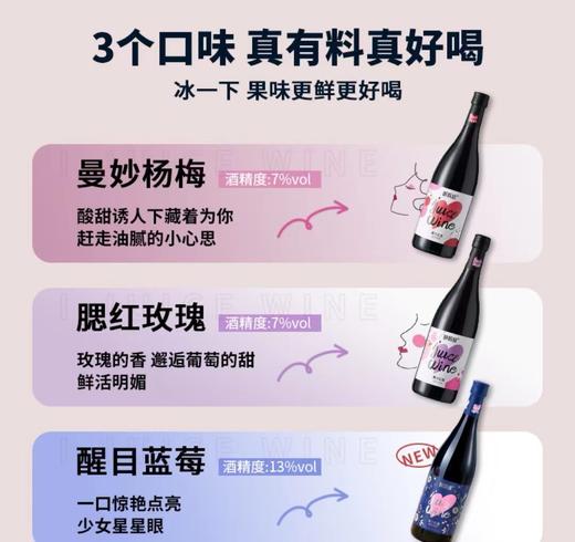 【第二件1折】醉鹅娘 玫瑰葡萄/曼妙杨梅/醒目蓝莓 果汁红酒750ml 商品图2