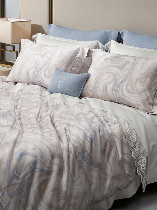 whinny/惠谊 新中式100S长绒棉独幅数码印花四件套 海纳百川 商品图4