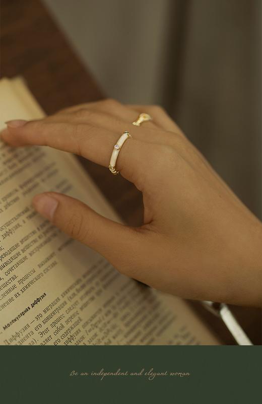 Oflye潮流饰品 彩色锆石包镶个性滴油复古戒指女彩虹粉钻小众感素圈开口戒指 商品图4