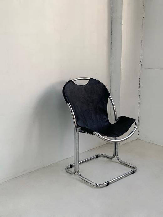意大利1970s包豪斯皮面镀铬不锈钢座椅 商品图0