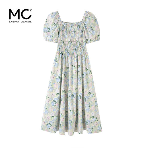 女装方领短袖棉布碎花连衣裙Q3222316 商品图4