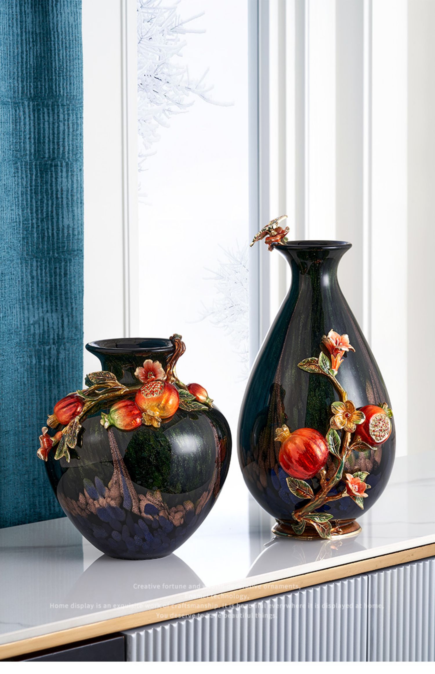 【彼达思】罗比罗丹珐琅彩喜乐多福花瓶